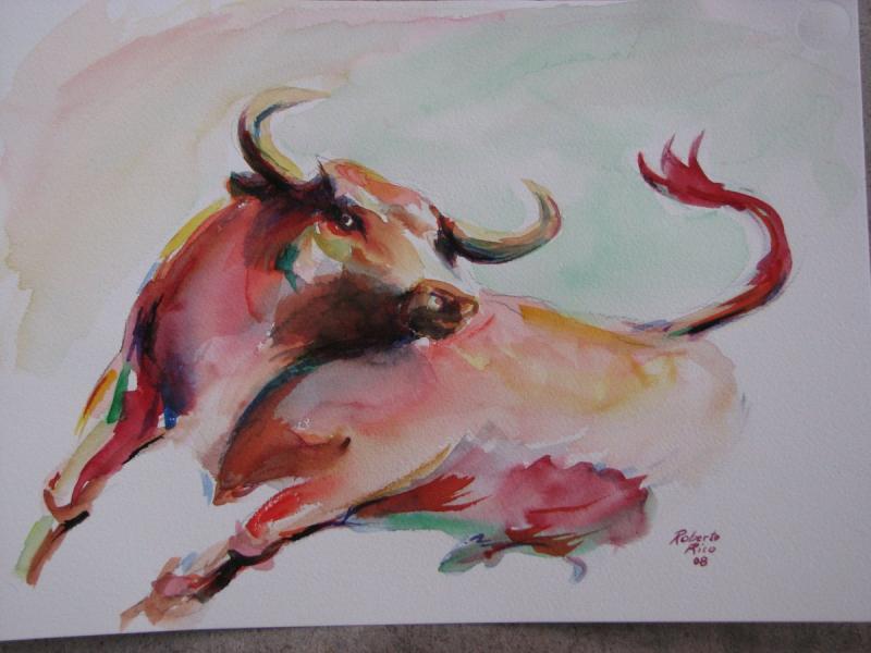 Таурус бык масляная живопись