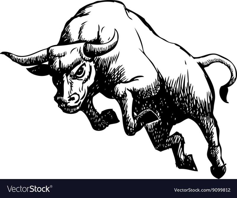 Бык в прыжке вектор