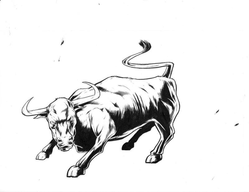 Бык карандашом
