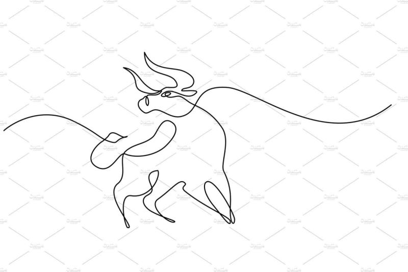 Бык одной линией