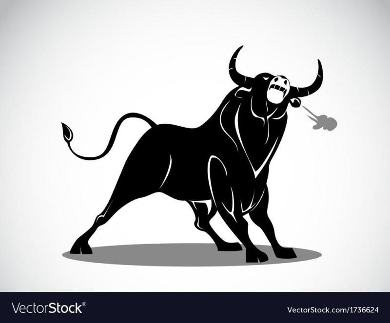 Стилизованный бык в движении