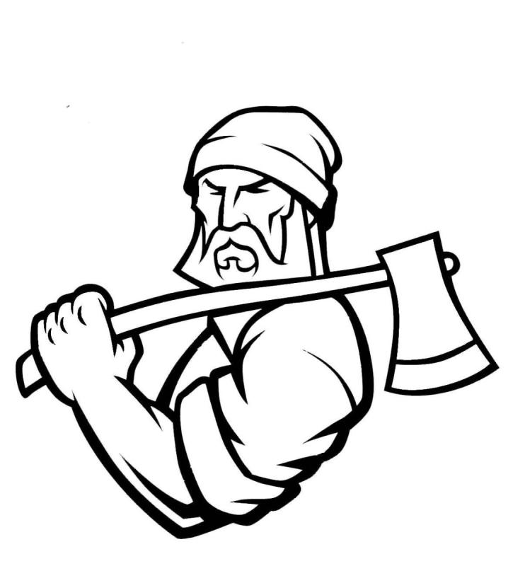 Лесоруб раскраска для детей