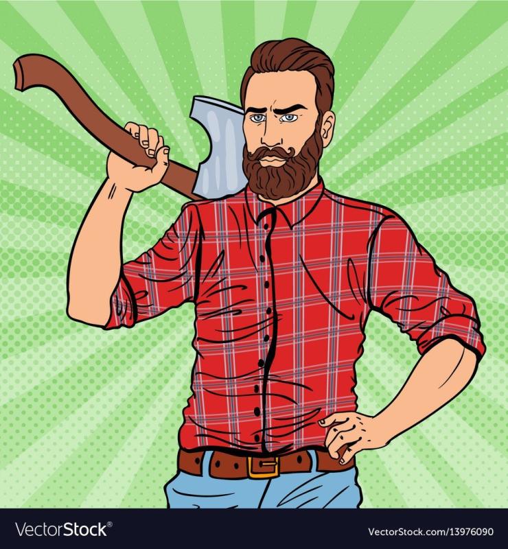 Мужик с бородой и топором