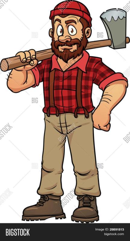 Лесоруб на белом фоне