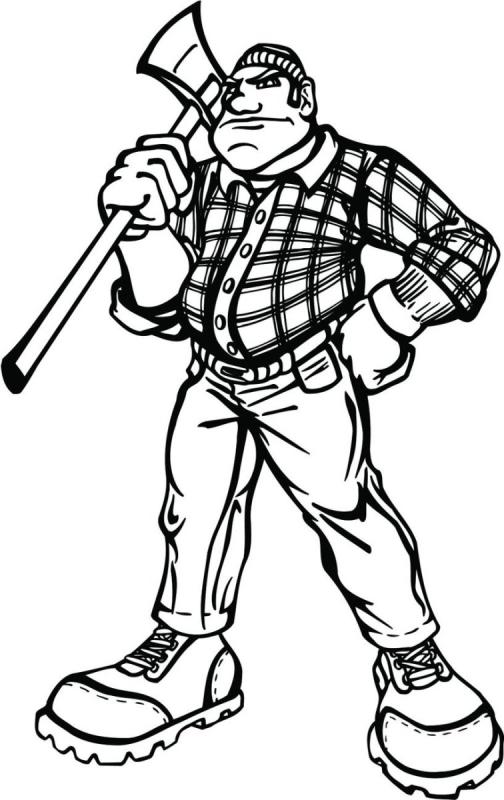 Лесоруб раскраска