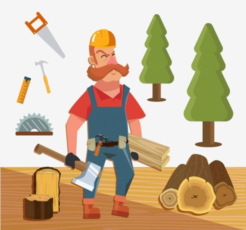 Логотип брутальный лесоруб