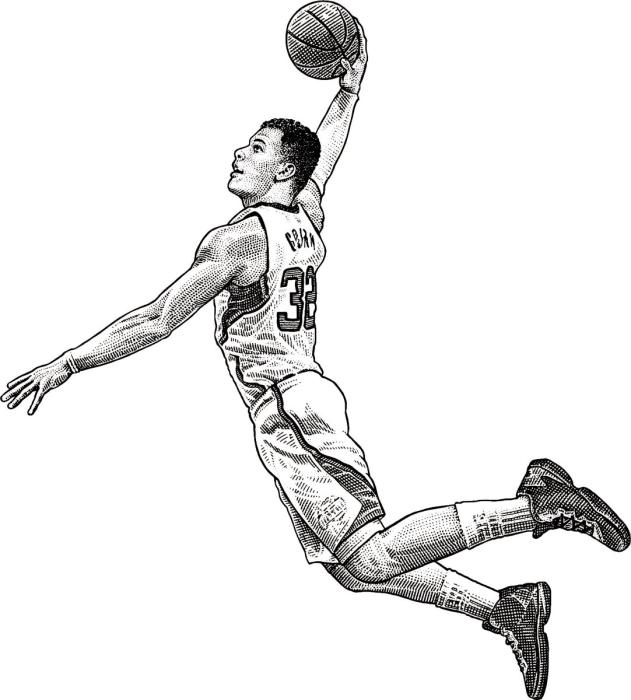 Баскетболист Джордан для срисовки