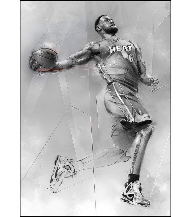 Баскетболист Коби Брайант рисунок