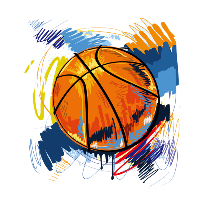 Баскетбольный мяч карандашом