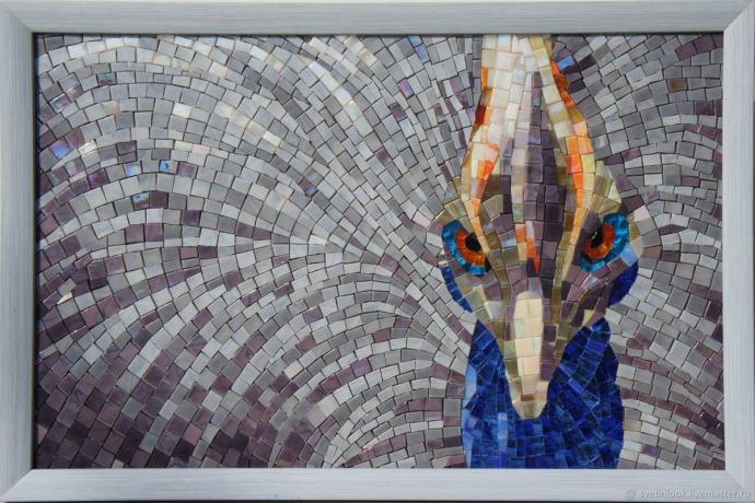 Мозаика смальта Павлин