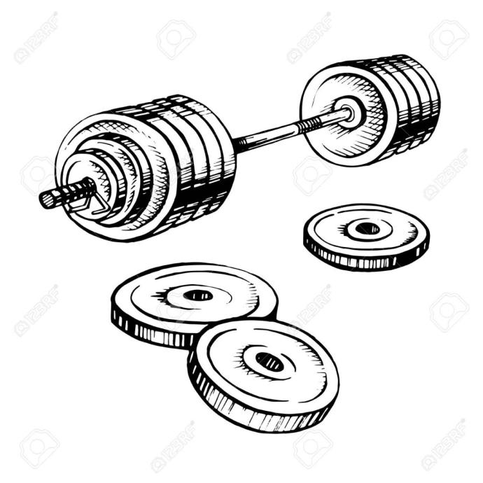 Зарисовки штанга с блинами