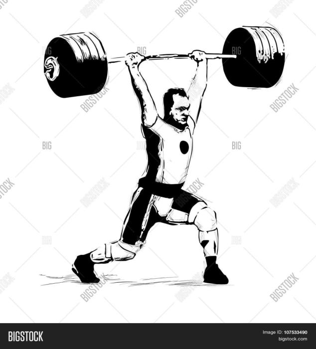 Рисунок штангиста со штангой