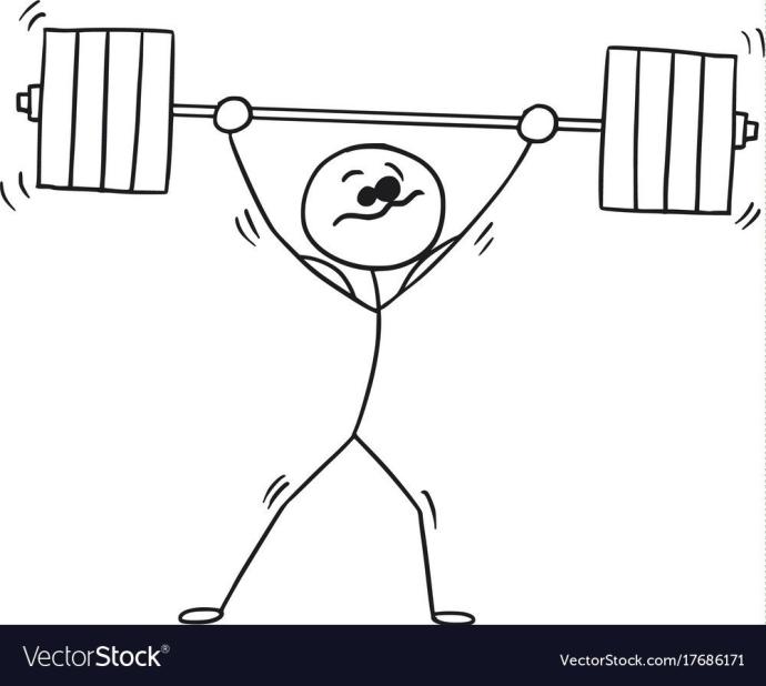 Человек со штангой рисунок