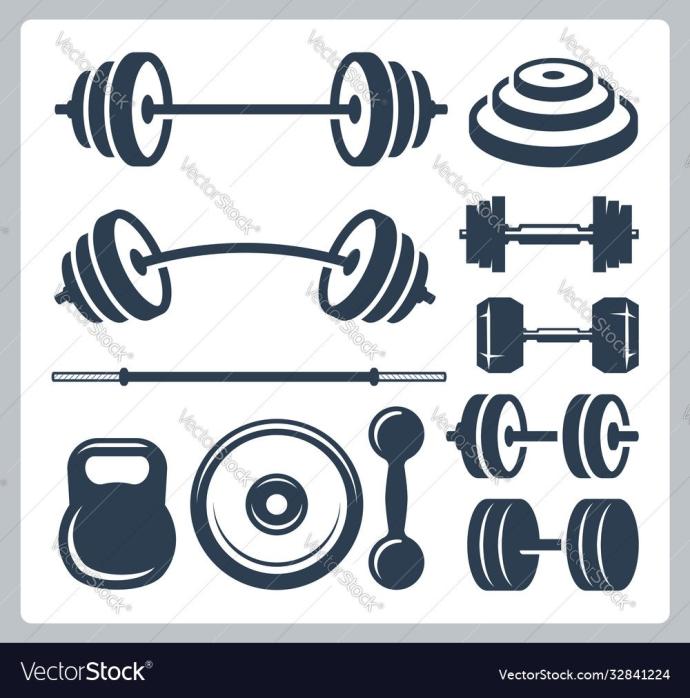 Инвентарь тяжелоатлета вектор