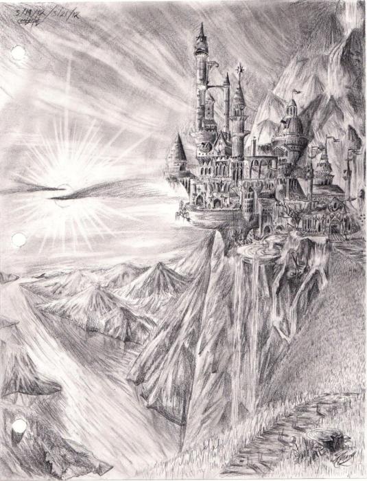 Пейзаж карандашом