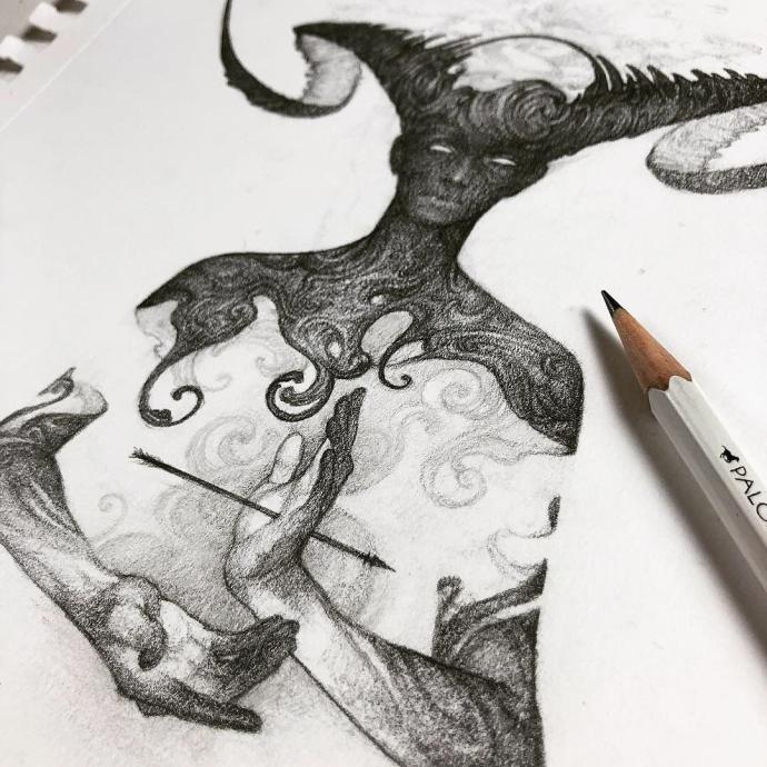 Рисунок карандашом причудливый