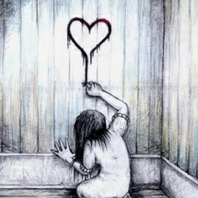 Рисунки карандашом грустные про любовь