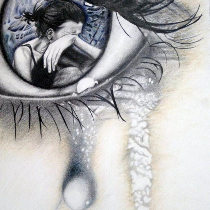 Рисунки для срисовки грустные