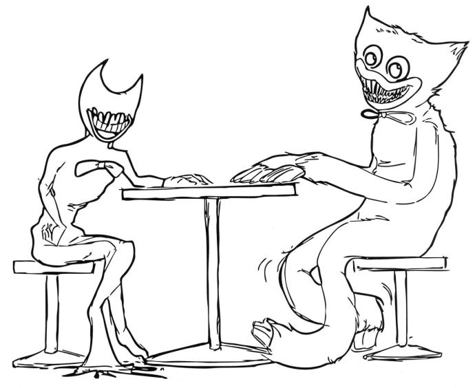 Хаги баги и киси МИСИ раскраска