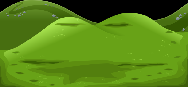 Мультяшные зеленые горы