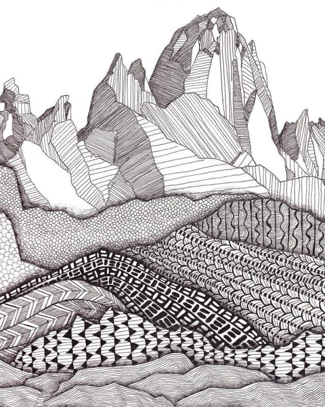 Стилизованный графический пейзаж