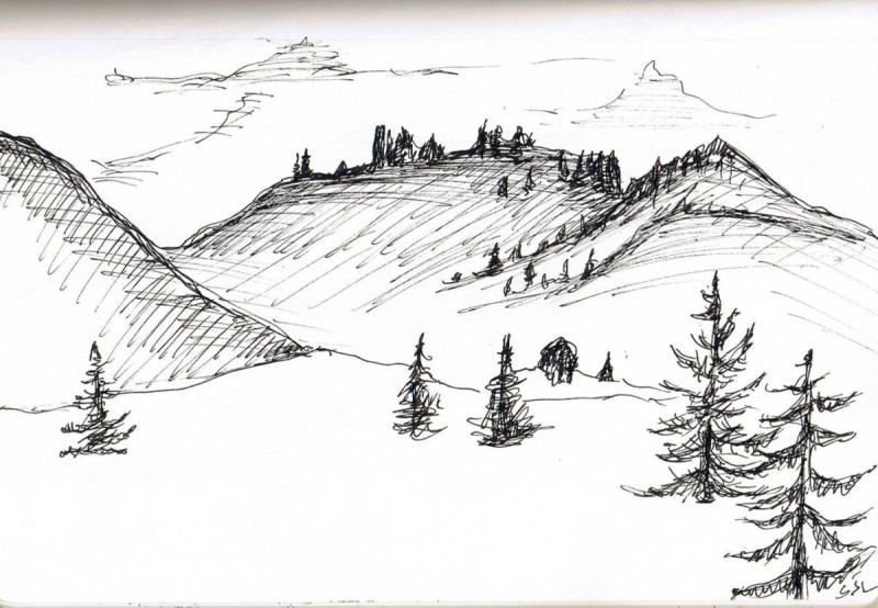 Холм рисунок карандашом