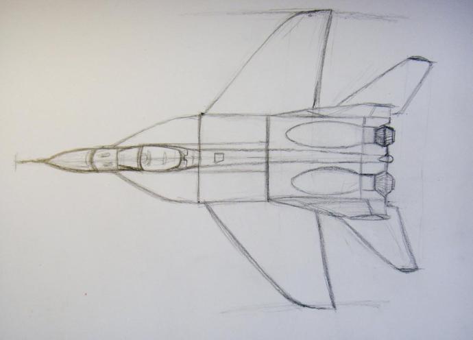 Поэтапное рисование истребителя