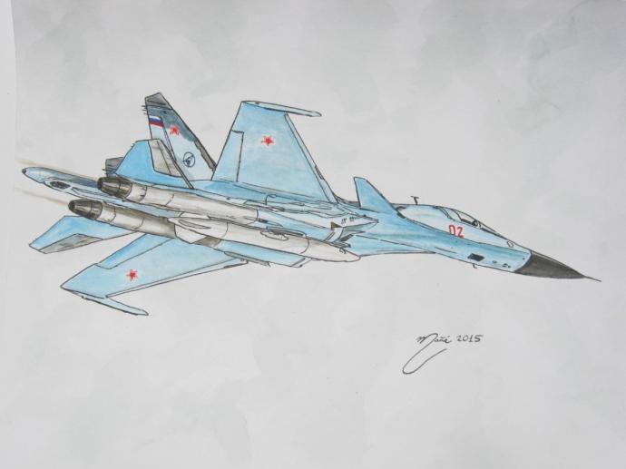 Рисунок самолета Су-27