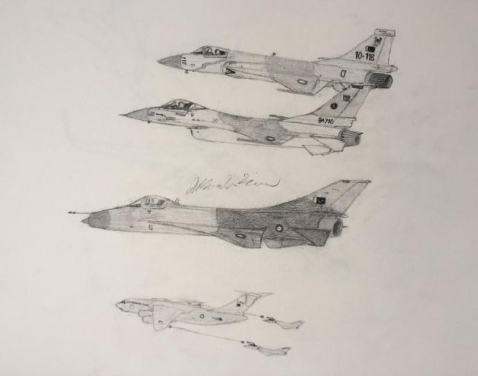 Военный истребитель для урока рисования