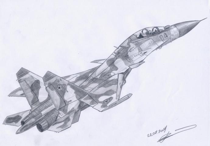 Истребитель рисунок карандашом