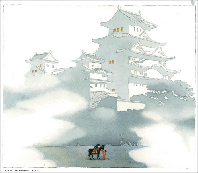 Японский пейзаж эскиз