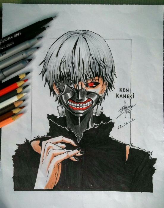 Канеки Кен рисовка