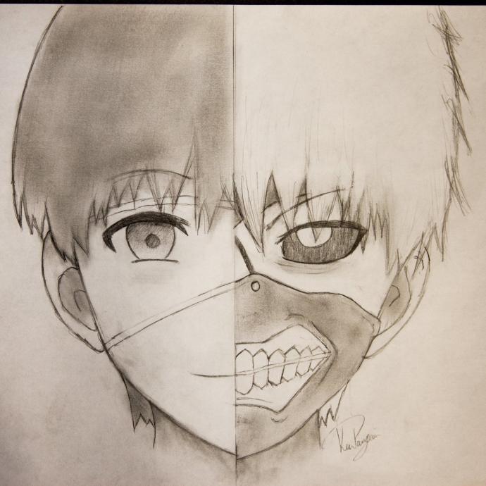 Канеки Кен рисунок легкий