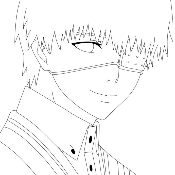 Канеки Кен раскраска