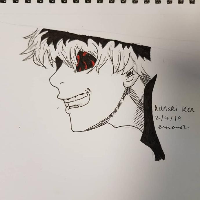 Канеки Кен рисунок