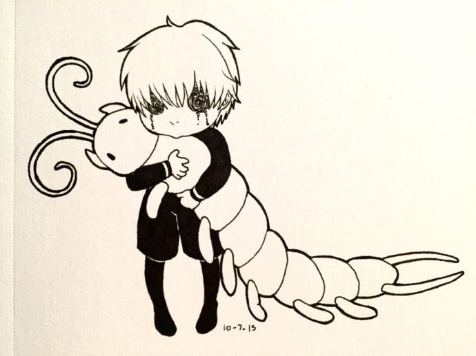 Сколопендра чб Токийский гуль