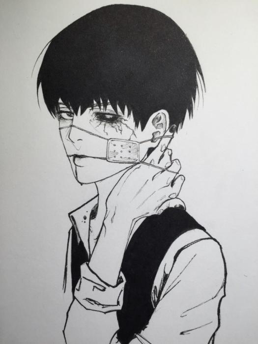 Канеки Кен черно