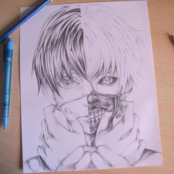 Аниме на бумаге карандашом