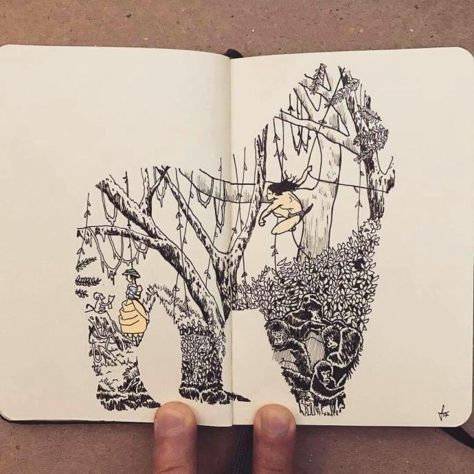 Дерево в скетчбуке