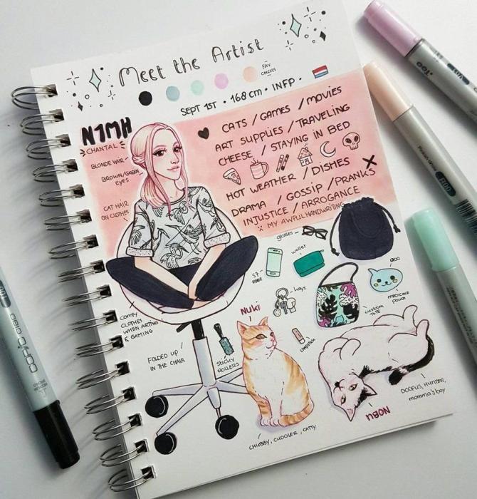 Красивые украшения для скетчбука