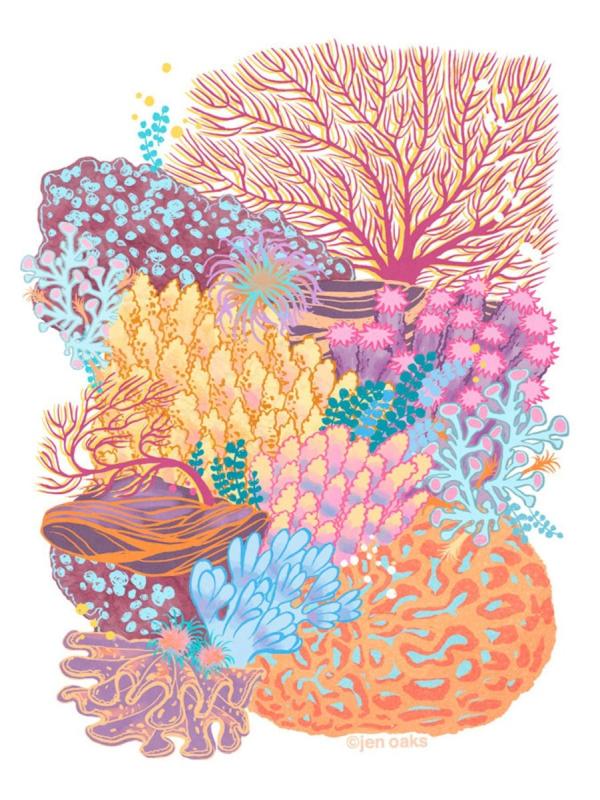 Кораллы акварель