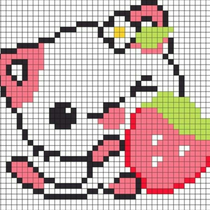 Кавайные рисунки по клеточкам маленькие