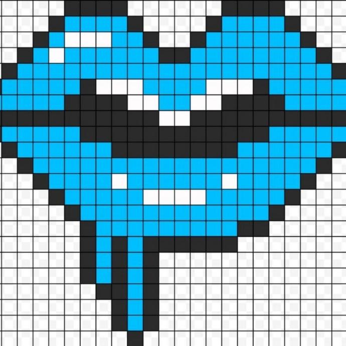 Радужная лапка по клеточкам