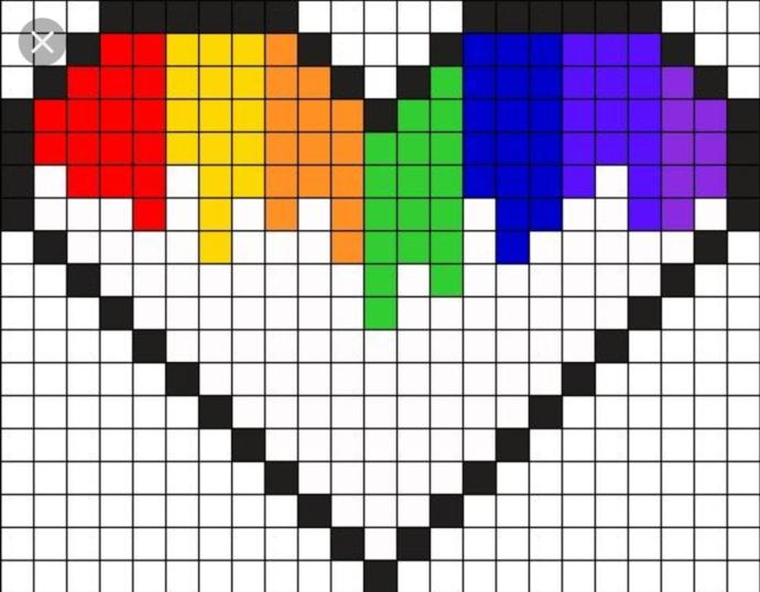 Рисование по клеточкам Панда маленькая