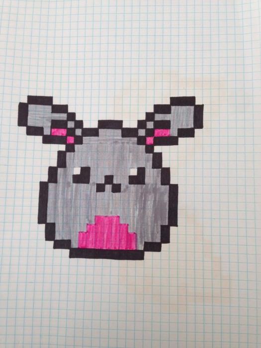 Рисунки по клеточкам кролик