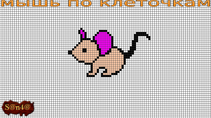 Рисунки по клеточкам котики