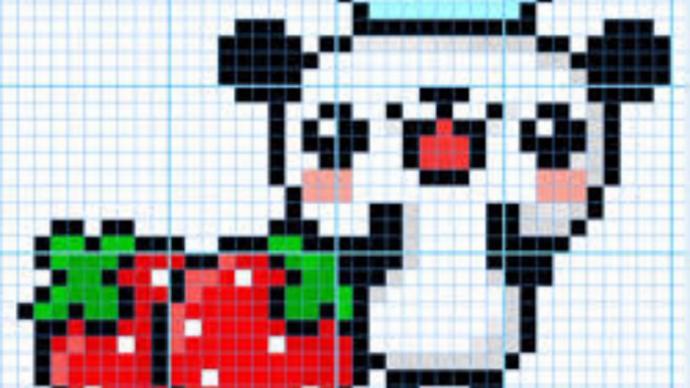 Единорог по клеточкам в тетради