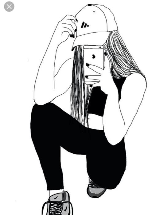 Рисунки для срисовки девушки в шапке