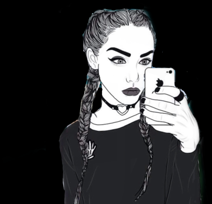 Девочка нарисованная черно белая