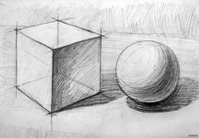 Геометрические фигуры карандашом